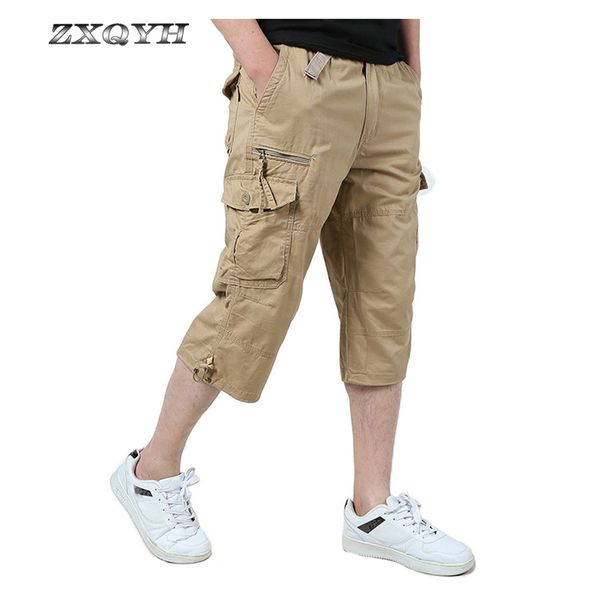 

zxqyh large size men's multi pockets shorts summer outdoor sport camping shorts tactical trousers loose cargo, Brown;gray