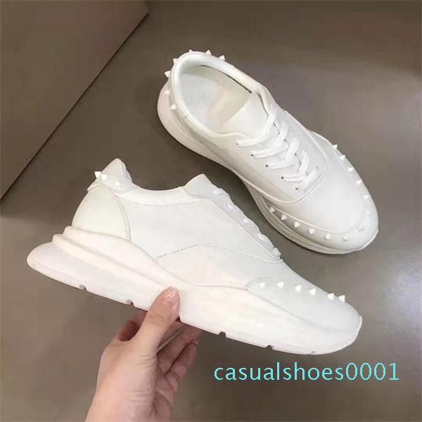 

designer vintage spikes red bottom shoes men women luxury sneaker runner running sneakers soft rubble bottom dad shoe ac01, Black