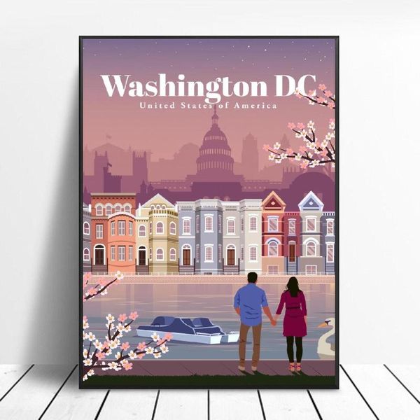 

travel to washington dc canvas travel poster prints home wall art decor painting