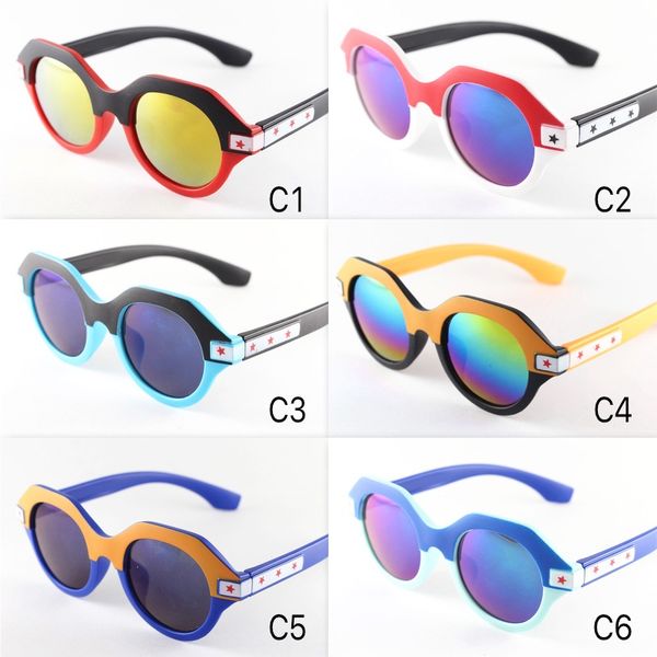 

vintage designer kids sunglasses star frame retro children sun glasses child eyeglasses for boy and girls uv400 6 colors wholesale, White;black