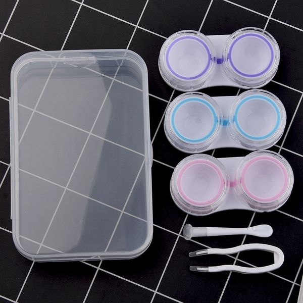 

three-pair nursing and beauty color duplex kl2133 display box beauty contact care box set, Blue