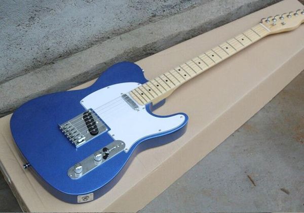 

tl электрическая гитара металл синий яркий клен накладка реальный выстрел завод прямых продаж, бесплатная доставка