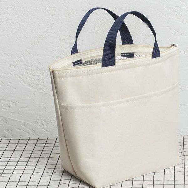 

waterproof insulated lunch bag men women picnic kids storage tote fresh oxford cloth thermal school dinner carrying bag, Blue;pink