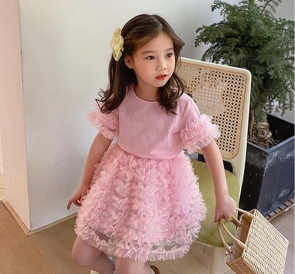 

2020 baby girls summer fashion sets, + skirts 5 sets/lot wholesale, White