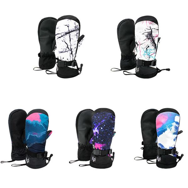 

30 men's and women's snow glove winter warm breathable windproof waterproof outdoor skiing and snowboarding mittens palm finger