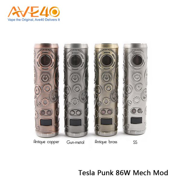 

Тесла панк 86 Вт мех мод классический Teslacigs панк стиль Compitible с одной 18650 батареи Vape Mod 100% оригинал