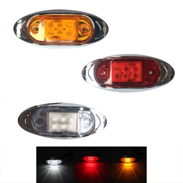 

4 pcs super bright 6 led boat-shaped electroplated side light 10-30v lamp car truck trailer multi-color optional light