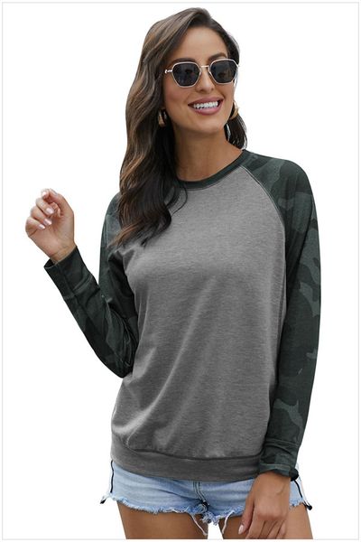 

women color patchwork long sleeve sweatshirts pullover o-neck casual sportswear soft ladies minimalist outwear size: m  xl xxl dlm252699, Black