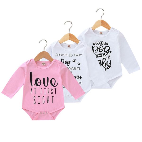 

baby kids rompers letter printed cartoon long sleeve romper kids casual clothes girls baby boy rompers 3-18m 07, Blue