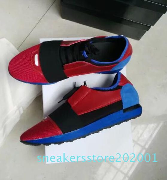 

original box kanye race runner shoes low cut leather mesh trainer sneaker shoe casual man woman sneaker red s01, Black