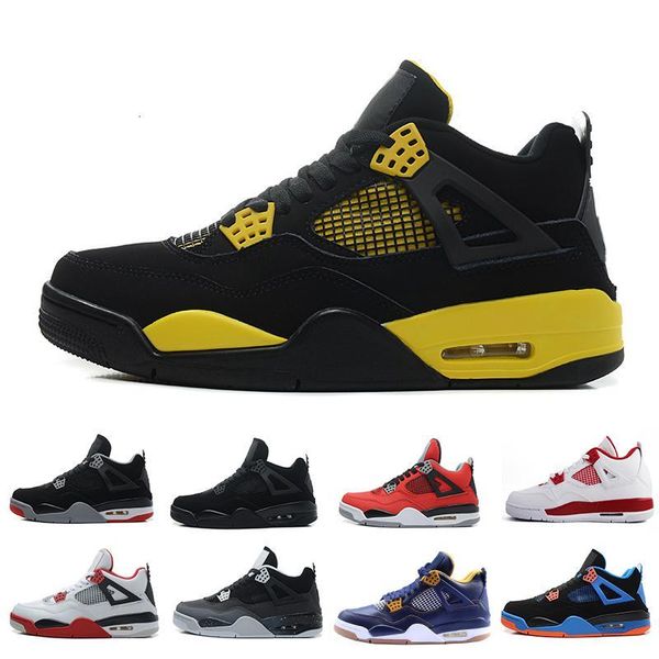 

4 4s thunder og white cement men women basketball shoes sneakers high cut shoes us sizes 8.0-13 version