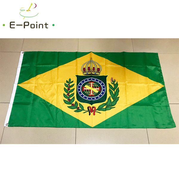 Flagge des Imperiums von Brasilien, 3 x 5 Fuß (90 cm x 150 cm), Polyester-Flagge, Banner-Dekoration, fliegende Hausgarten-Flagge, festliche Geschenke