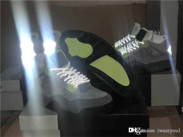 

2020 top air authentic og 4 se neon retro cool grey volt wolf серый антрацит баскетбольная обувь мужчины с оригинальной коробкой ct5342-007