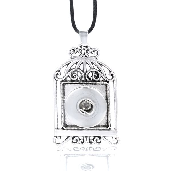 

мода сменный цветок круглый имбирь ожерелье 050 fit 18 мм оснастки кнопка ожерелье шарм ювелирные изделия для женщин подарок, Silver