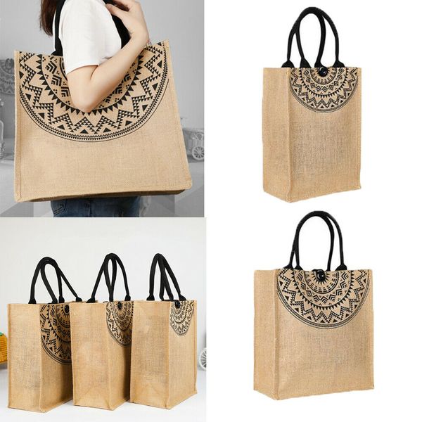 

2019 foldable shopping handbags grocery bags large capacity reusable jute bags supermarket shopping