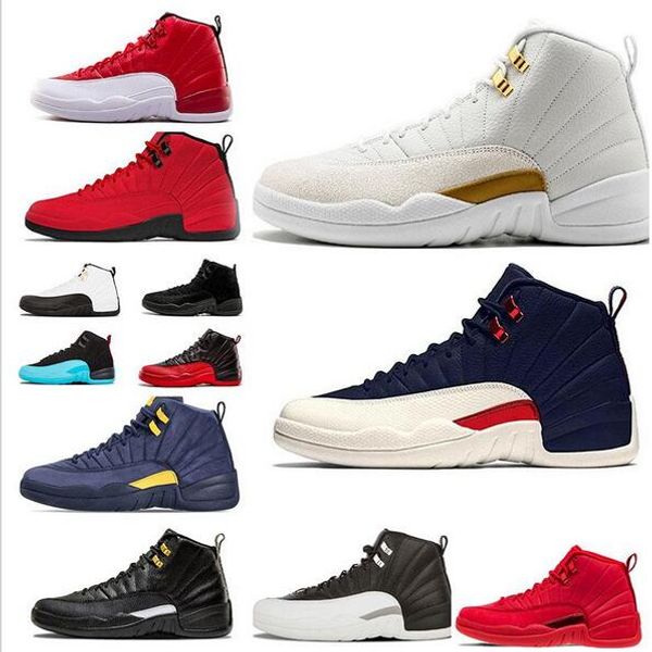 

12 12s mens basketball shoes sneakers white gym red dark grey women basketball shoes taxi blue suede flu game cny mens shoes size 13