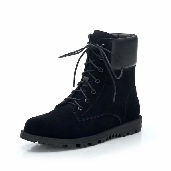 

fashion new womens winter martin booties ladies ankle knight 100% cow suede snow boot size 35-41, Black