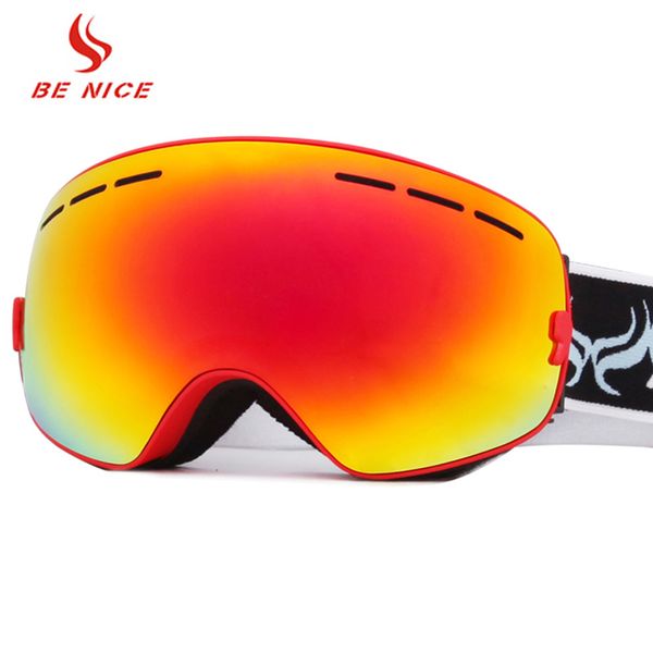 

benice ski goggles skiing skating goggles uv400 anti-fog big ski mask glasses skiing men women snow snowboard