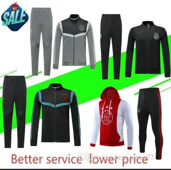 

2019 2020 ajax trainingspak uit senior training tracksuit core jacket dry strike squad drill 19 zipper survetement soccer training suit, Black