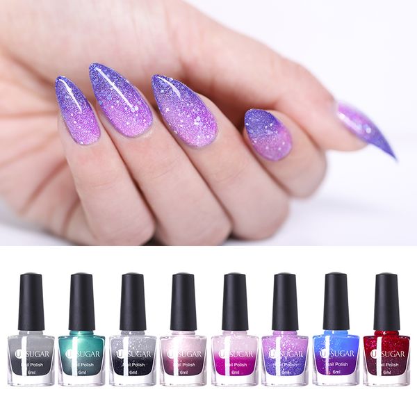 

ur sugar thermal nail glitter polish temperature color changing sequins nail varnish manicure art 6ml
