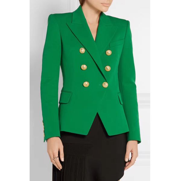 

10.19 limited green double breasted blazer slim waist shoulder notched lapels woman fashion 2019 autumn winter, White;black