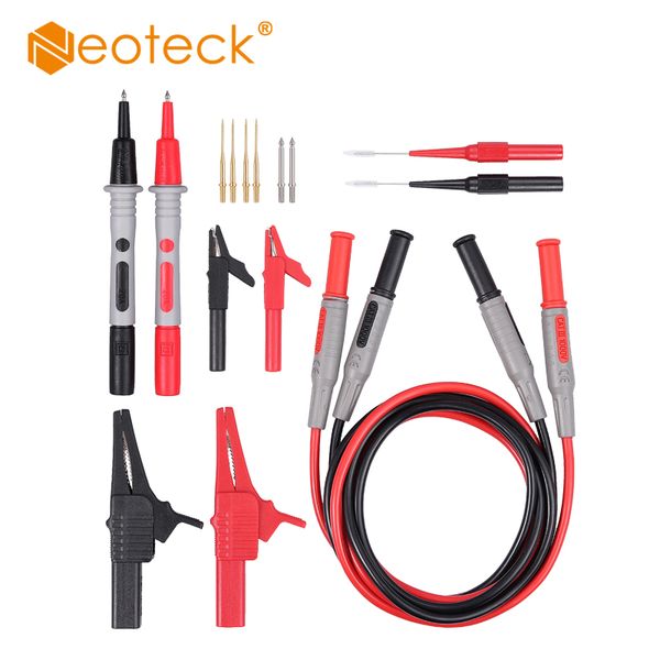 

neoteck test lead kit alligator clips crocodile clips multimeter test lead stainless steel needle probe multimeter leads tester