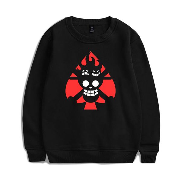 

japan shirt 2019 comic pirates hai ning around wang answer aid men and women paragraph printing round collar sweater t shirts, Black