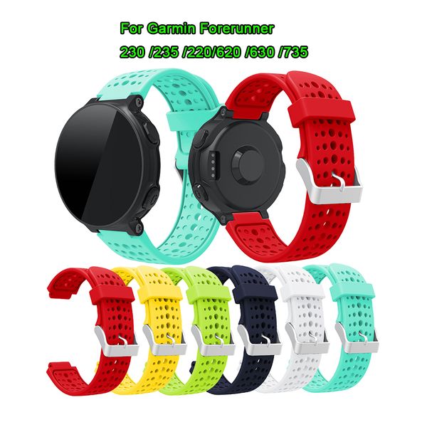 

silicone sport wristband for garmin forerunner 230 /235 /220 /620 /630 /735 replacement fashion bracelet watch band strap, Black;brown