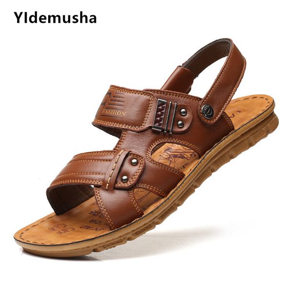 

men pu sandals gladiators casual roman shoes outside breathable mens beach sandals 2020 new summer comfortable light sandalias, Black