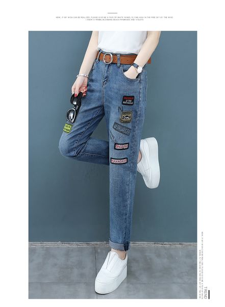 

deep blue new age season loose mouth closed beam foot buff show thin straight leg pants high waist