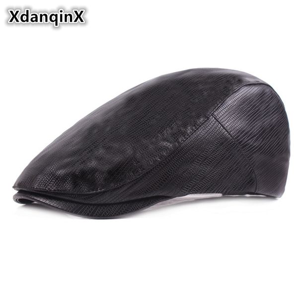

men's hat cortex berets autumn winter simple fashion leather hats for men sombrero de hombre male bone tongue cap dad's hat, Blue;gray