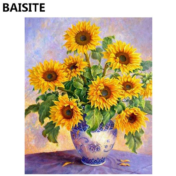 

baisite frameless diy oil painting pictures by numbers on canvas wall pictures wall art for living room home decoration 947
