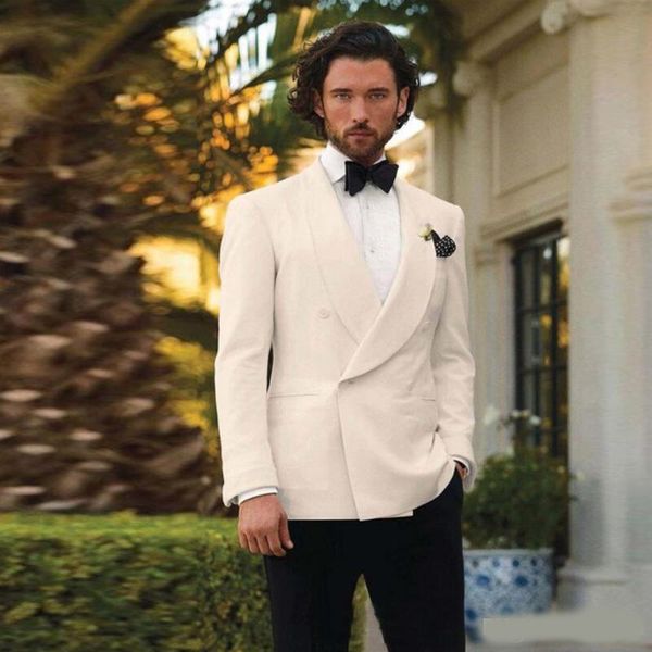 

ivory tuxedos for men shawl lapel for mens wedding suits formal suits separates grooms suits, Black;gray