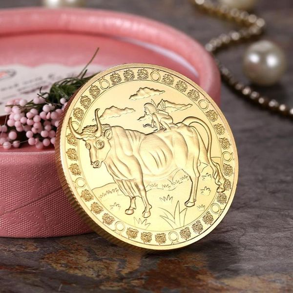 

12 созвездие монеты коллекционирование позолоченные физические памятная монета коллекционные подарочные monedas coleccionables монеты пособ