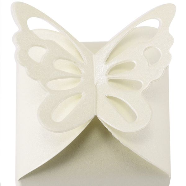 

50pcs бабочка украшения драже box для украшения венчания baptism врожденные ивуар посуда наборы