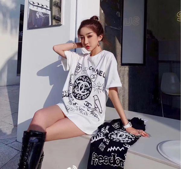 

2020 the new summer women's pure cotton short sleeves fashion printed loose-fitting t-shirts t-shirts of shipping, White