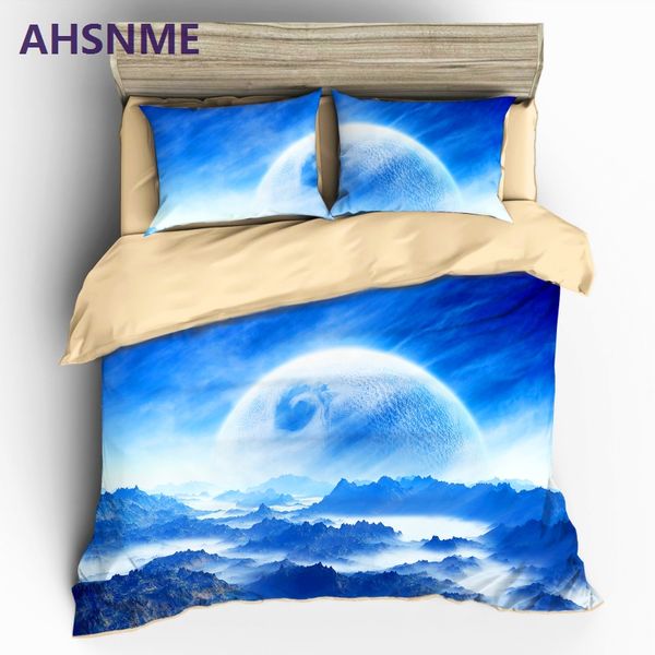 

ahsnme home textile 3d universe starry sky galaxy style sanding 3pcs bedding set duvet cover beddingset bed sheet pillowcase