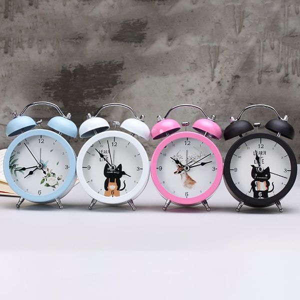 

cute clock small bed alarm clocks creative mini metal student alarm clock desk lovely toy for bedroom home