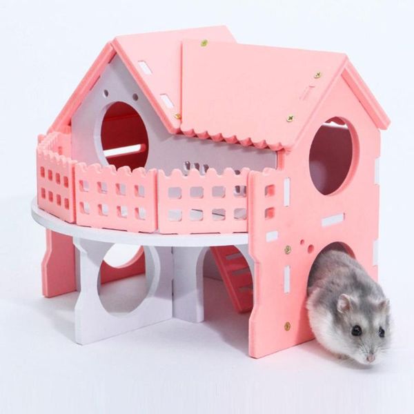 

симпатичные мелких животных сепараторы кролик hamster дом с одним двойным слоем скейтборд прялка hamster песчанка мыши pet кейдж house