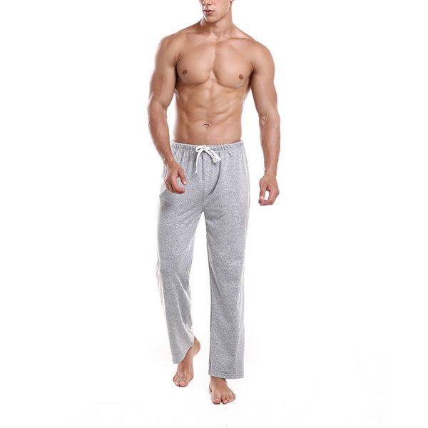 

calofe fashion brand male sleeping drawstring pants loose long pajama pants male casual solid home pajamas comfortable trouser, Black