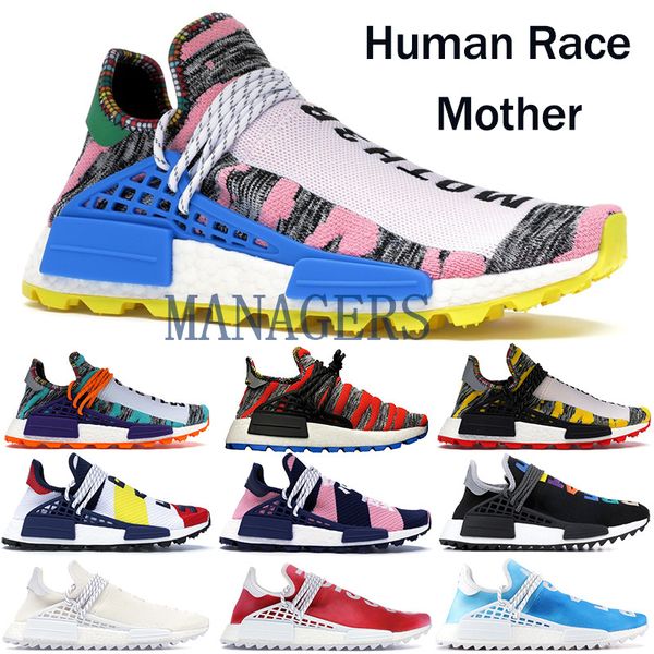 

top качество nmd human race кроссовки solar пакет bbc nerd pharrell williams mens женщин nobel ink oreo стилиста кроссовки с коробкой, White;red