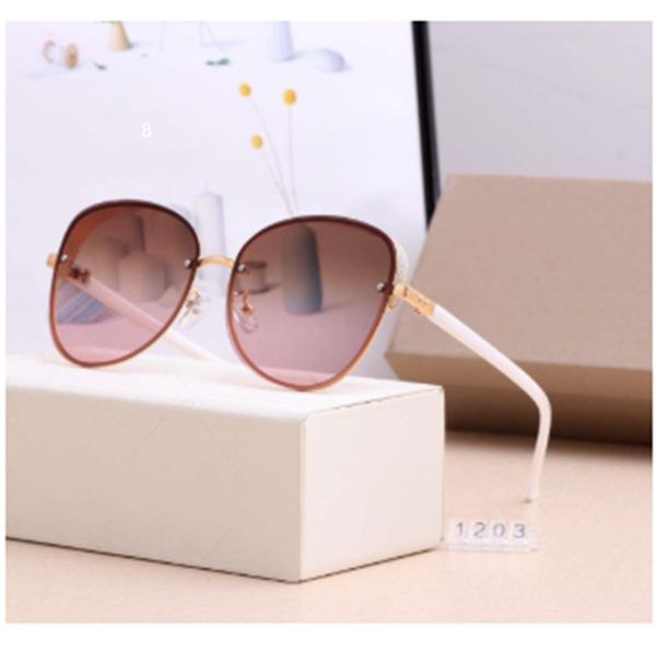 

fashionable lady's famous brand sunglasses beach sunglasses lady's eyelid mirror glasses uv400 1203 5 color quality matching box8, White;black