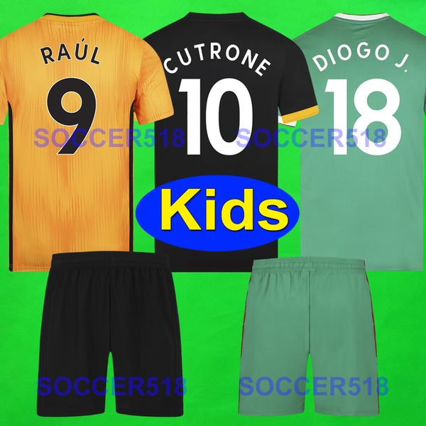 

2019 2020 wolves neves raul home yellow soccer jerseys 19 20 wolverhampt diogo j. moutinho wanderers kids black football tshirts jerseys kit, Black;yellow