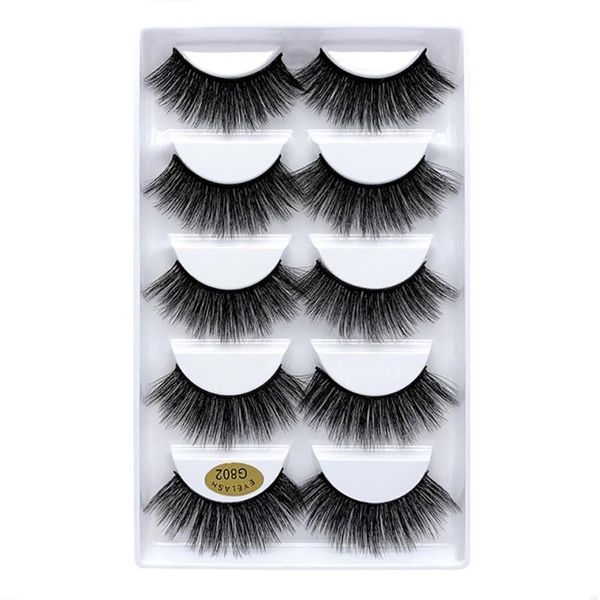 

5 pairs 3d individual natural eyelash extension comfortable soft mink artificial eyelash extension tools