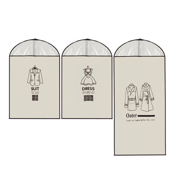 

storage bag case for clothes organizador garment suit coat dust cover protector wardrobe storage bag for clothes organizer #b10