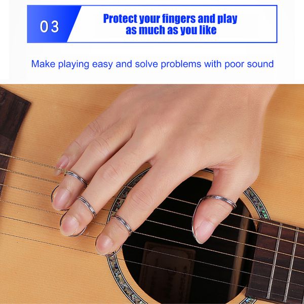 

new guitar high-quality solid color versatile durable smooth sturdy metal finger stall picks gold and silver