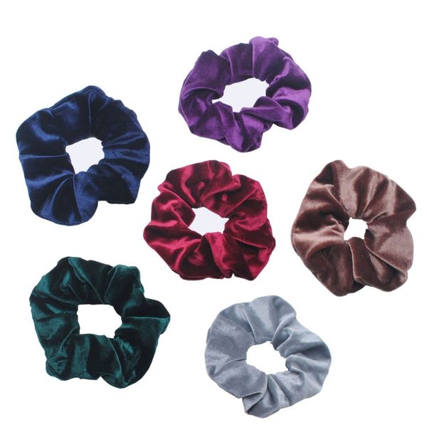 

6pcs soft velvet women hair scrunchies ponytail hair holder tie rubber bands headbands lady accessories birthday gift