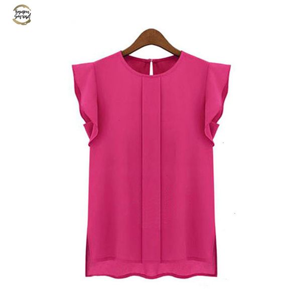 

casual womens loose chiffon short tulip sleeve blouse polyester spring summer o-neck shirt summer blouses, White
