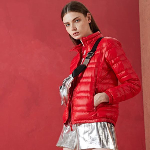 

womens designer down jacket fashion solid color winter coat casual avtive girls clothes 2019 new 8 colors asian size, Black