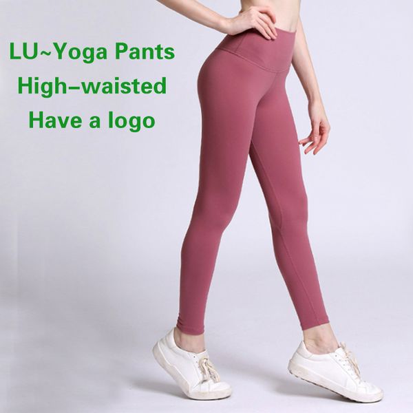 

lu-k058 stretch tight yoga pants high waist running fitness training quick dry yoga pants exercise & fitness wear girls brand running leggin, White;red